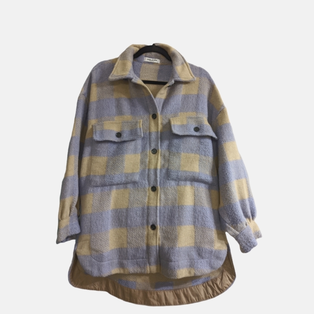 Oneleven Purple yellow plaid shacket